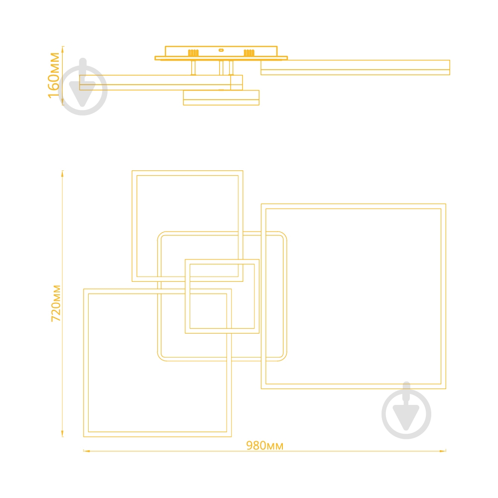 Світильник світлодіодний LightMaster CE2150 UNION квадрат з пультом 165 Вт білий - фото 3
