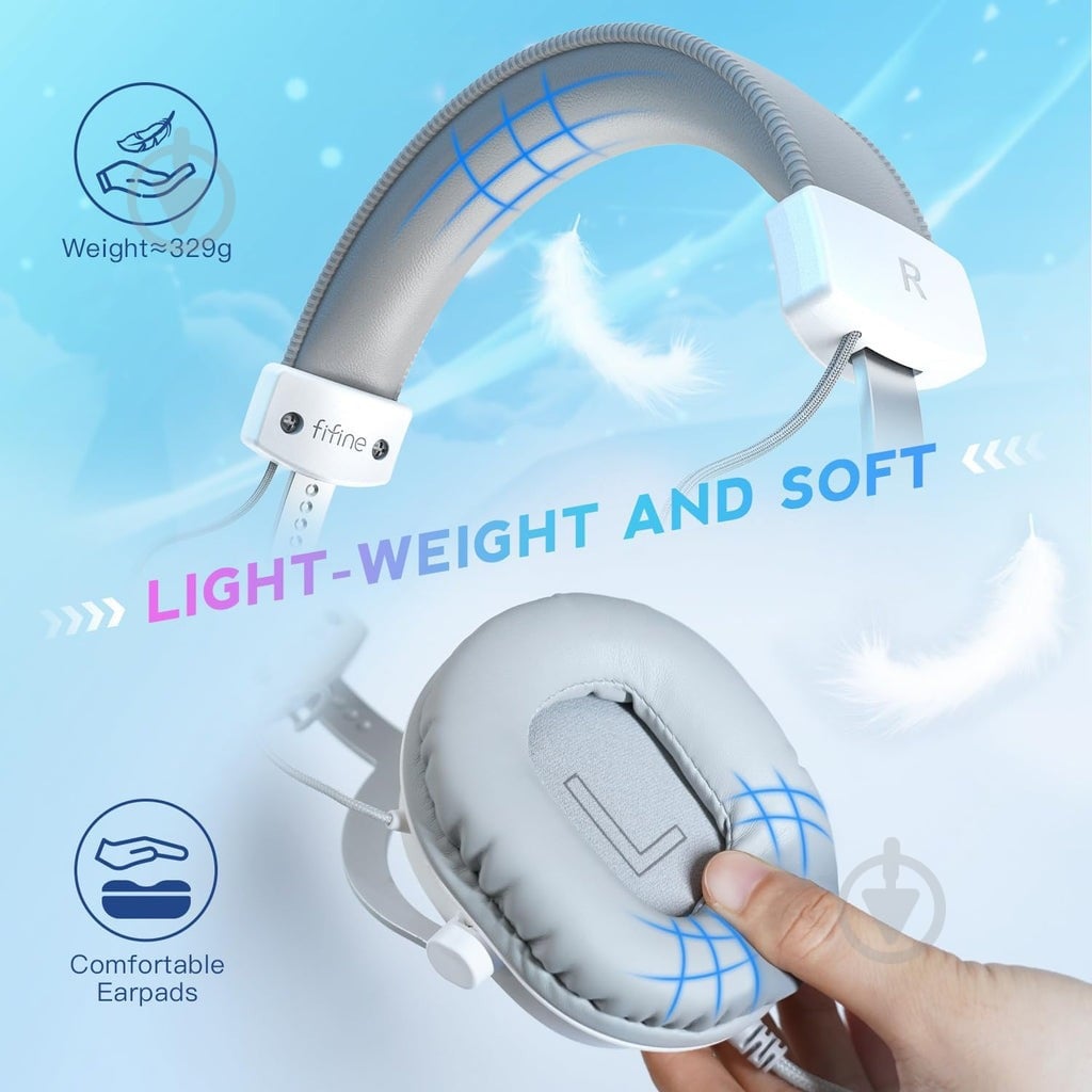 Наушники FIFINE white (H9W) - фото 2 Наушники FIFINE white (H9W) - фото 2