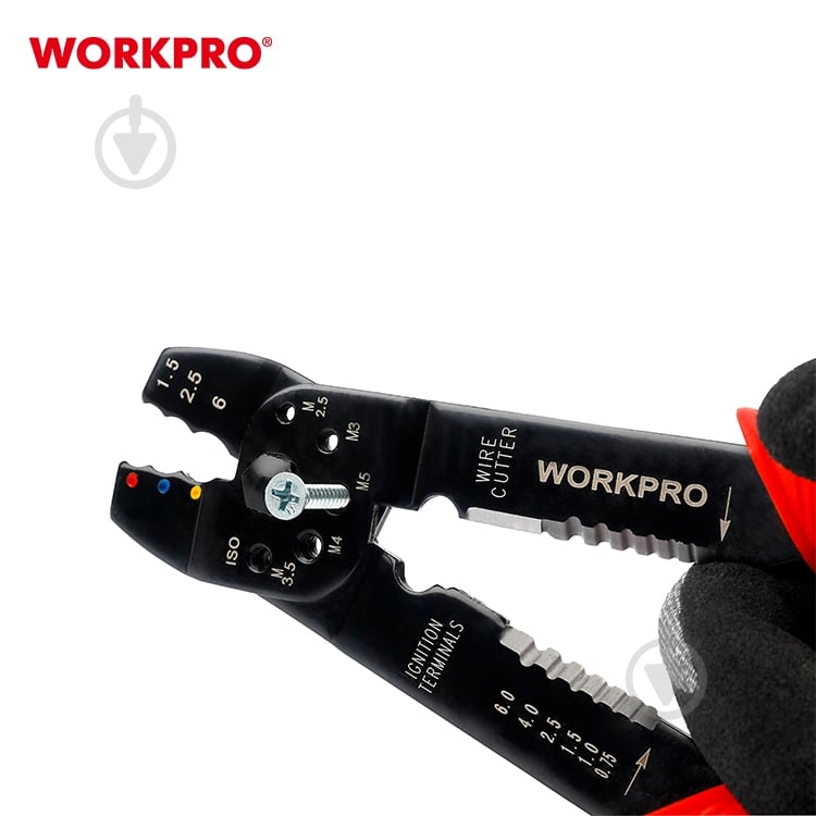 Кліщі обтискні WORKPRO 200 мм 0,75-6,0 мм PRO WP291001 - фото 5 Кліщі обтискні WORKPRO 200 мм 0,75-6,0 мм PRO WP291001 - фото 5