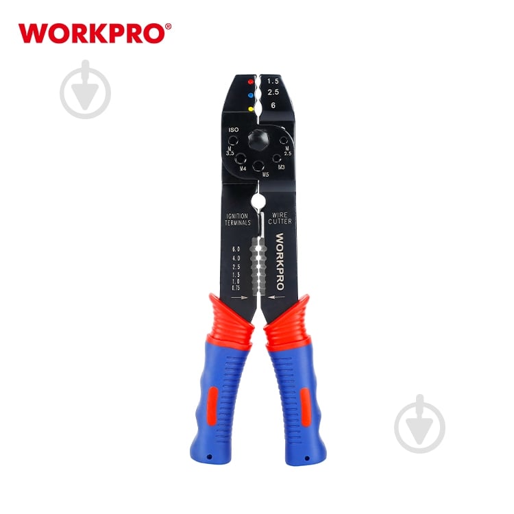 Кліщі обтискні WORKPRO 200 мм 0,75-6,0 мм PRO WP291001 - фото 2 Кліщі обтискні WORKPRO 200 мм 0,75-6,0 мм PRO WP291001 - фото 2