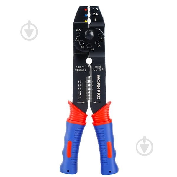 Кліщі обтискні WORKPRO 200 мм 0,75-6,0 мм PRO WP291001 - фото 1 Кліщі обтискні WORKPRO 200 мм 0,75-6,0 мм PRO WP291001 - фото 1