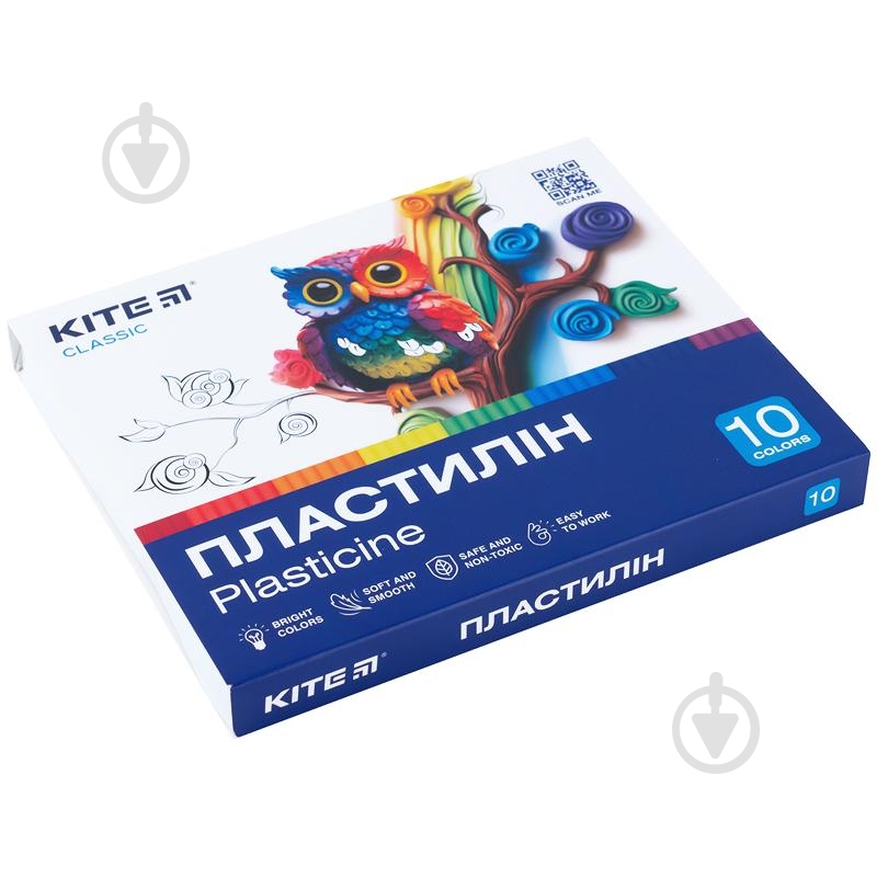Пластилін восковий 10 кольорів 200 г Classic (K-084) KITE - фото 3