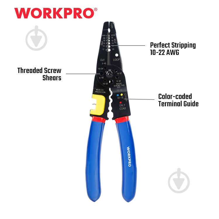 Кліщі обтискні WORKPRO 210 мм мультифункціональні PRO WP291009 - фото 3
