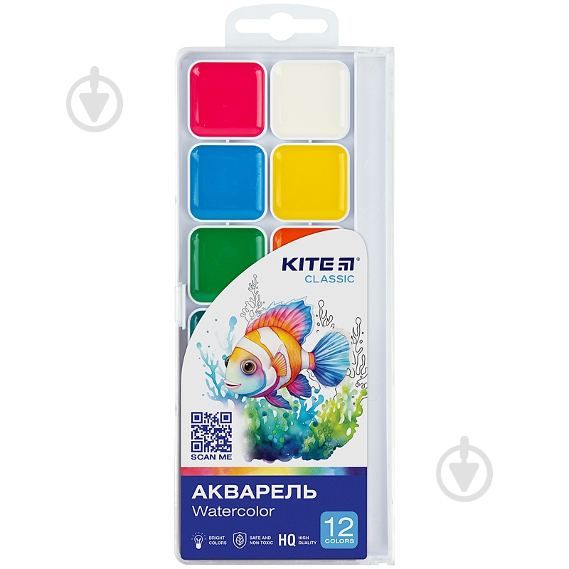 Краски акварельные Classic 12 шт. K-061 KITE - фото 1