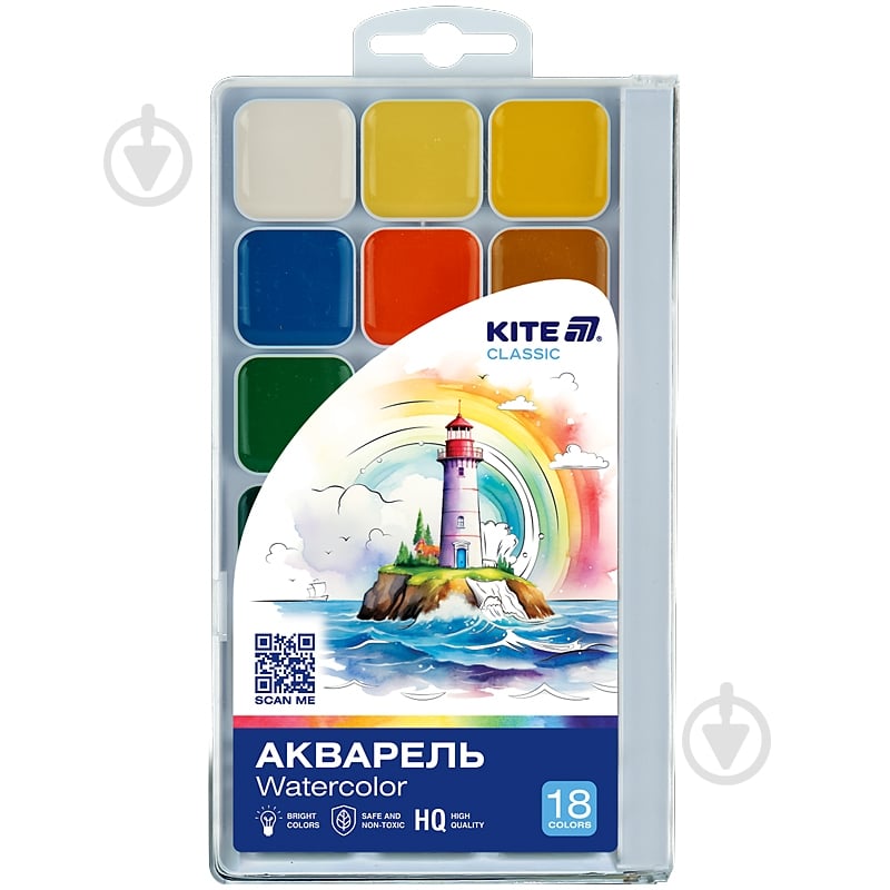 Краски акварельные Classic 18 шт. K-066 KITE - фото 1