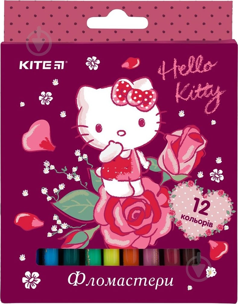 Фломастеры Hello Kitty 12 шт. HK11-044WK KITE - фото 1 Фломастеры Hello Kitty 12 шт. HK11-044WK KITE - фото 1