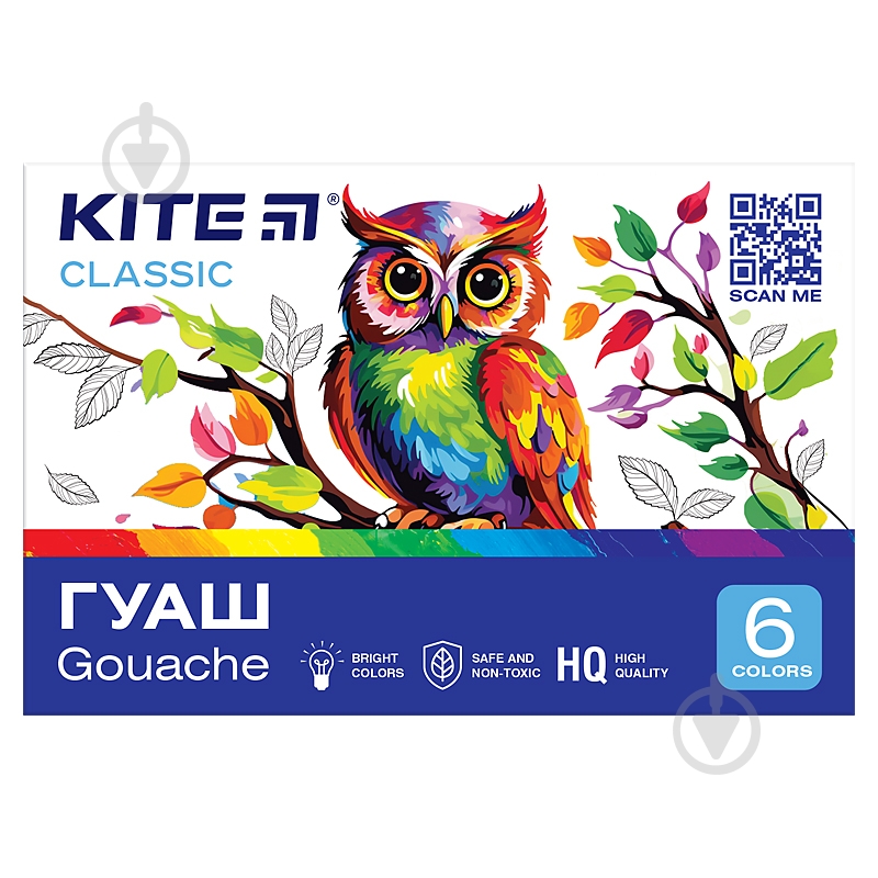 Фарба гуашева 6 кольорів Classic 20 мл K-062 KITE - фото 1 Фарба гуашева 6 кольорів Classic 20 мл K-062 KITE - фото 1