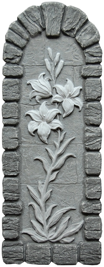 Декор гипсовый Живой камень Лилия серебро - фото 1