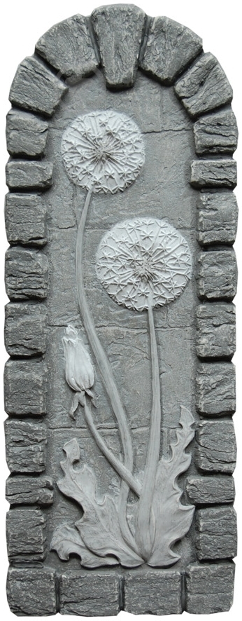 Декор гипсовый Живой камень Одуванчик серебро - фото 1