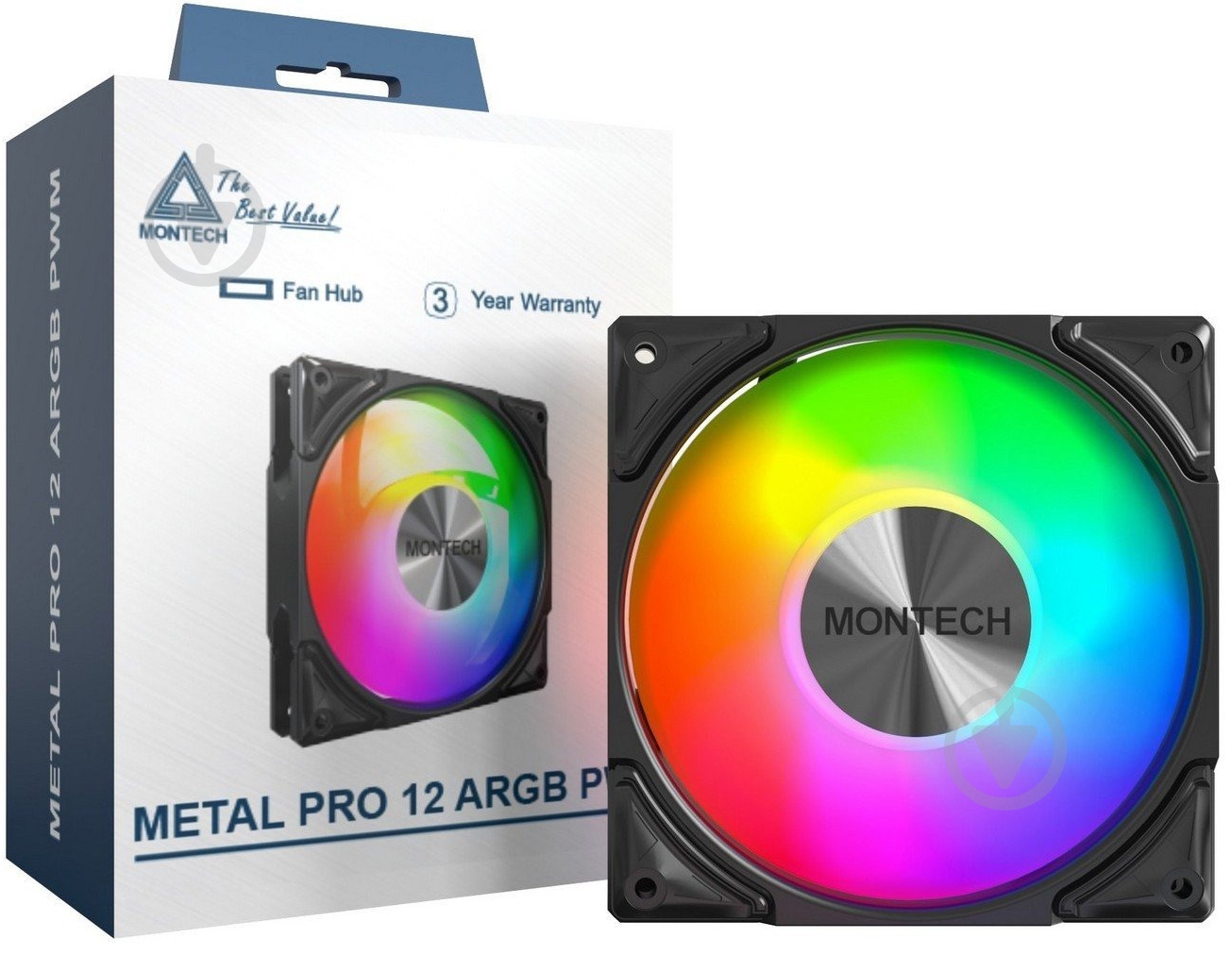 Корпусный кулер Montech Metal Pro 12 ARGB PWM Black - фото 4