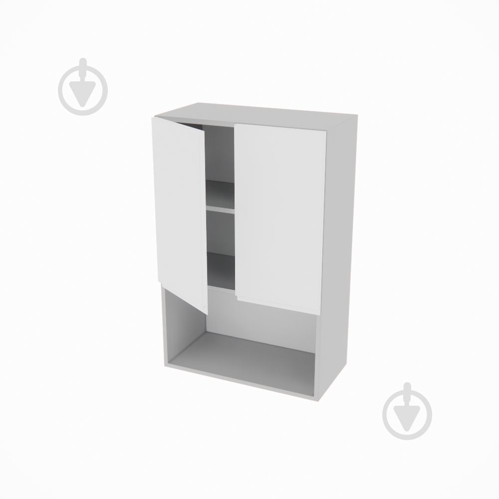 Шафа Влада (В 60 2Д п/мікрохв. (920)) білий шовк/попелястий Світ Меблів - фото 2 Шафа Влада (В 60 2Д п/мікрохв. (920)) білий шовк/попелястий Світ Меблів - фото 2