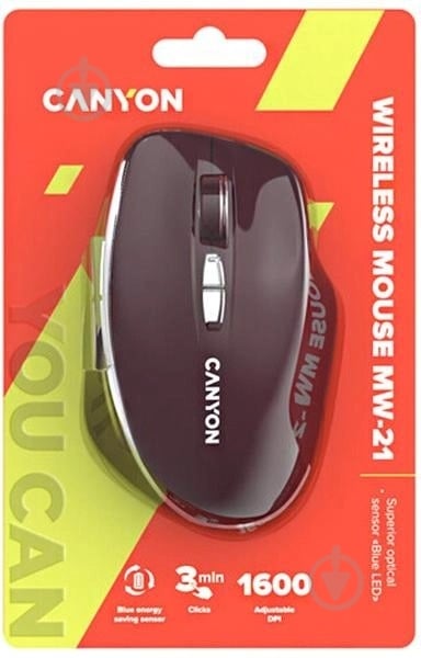 Мишка бездротова Canyon MW-21 burgundy (CNS-CMSW21BR) - фото 8