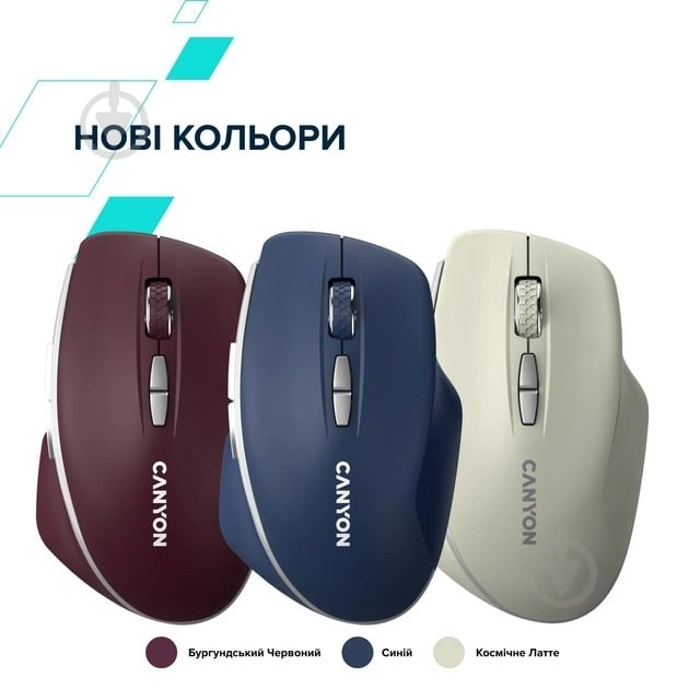 Мишка бездротова Canyon MW-21 burgundy (CNS-CMSW21BR) - фото 7