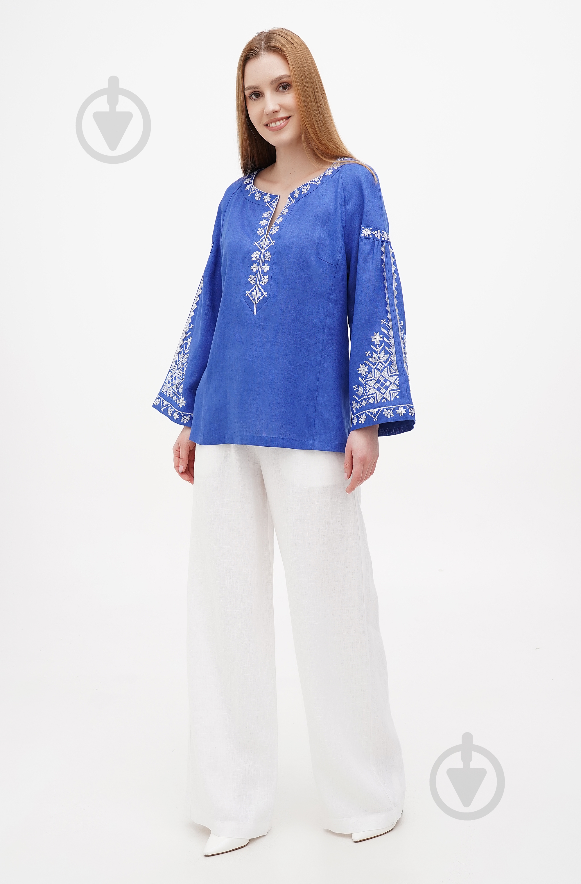 Блуза Галерея льна Одарка р. 54 синий 9333/54/1318 - фото 3 Блуза Галерея льна Одарка р. 54 синий 9333/54/1318 - фото 3