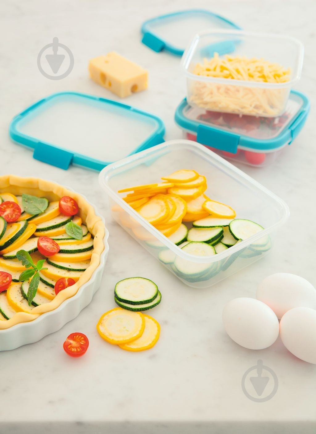 Контейнер із кришкою Curver Fresh 1,2 л прямокутний блакитний - фото 2