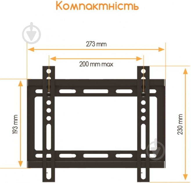 Крепеж Acclab AL-FR20/F фиксированные 17"-50" черный - фото 2