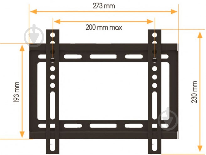 Крепеж Acclab AL-FR20/F фиксированные 17"-50" черный - фото 3