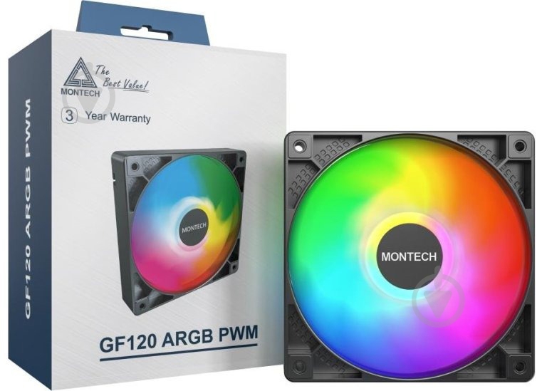 Корпусный кулер Montech GF120 ARGB PWM Black - фото 3