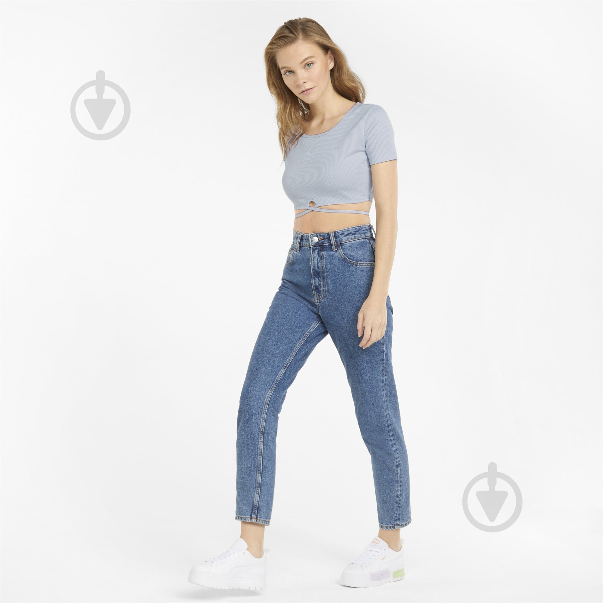 Футболка Puma Classics Ribbed Tee 53345021 р.M голубой - фото 3