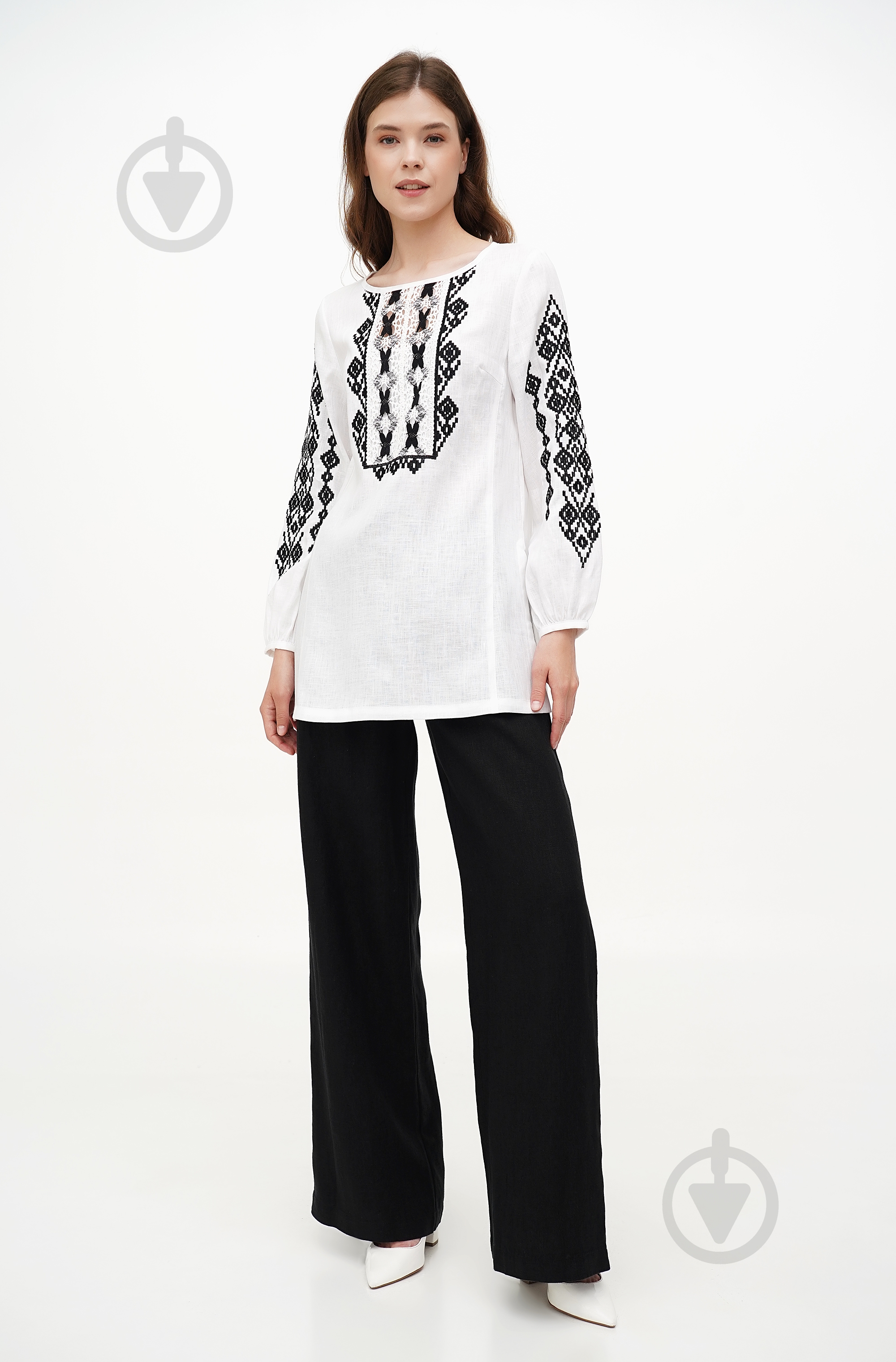 Вышиванка Галерея льна Гойра р. 44 бело-черный 9354/44/147 - фото 2 Вышиванка Галерея льна Гойра р. 44 бело-черный 9354/44/147 - фото 2