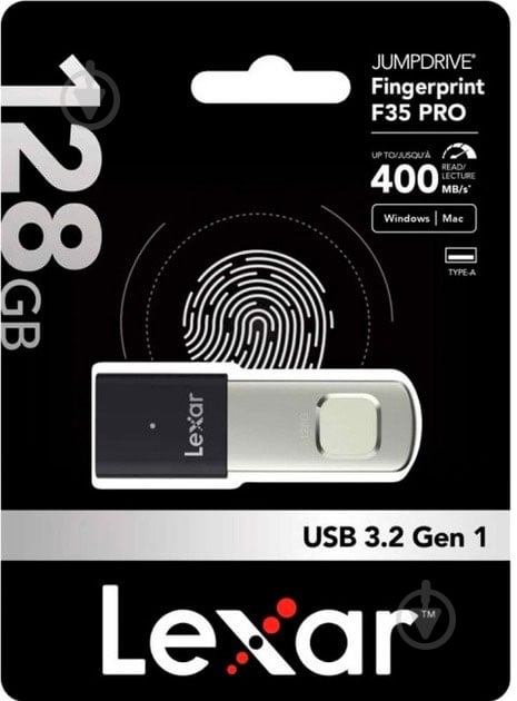 Флешпам'ять USB Lexar JumpDrive Fingerprint F35 Pro 128 ГБ USB 3.2 Gen. 1 (LJDF35P128G-RNBNG) - фото 6