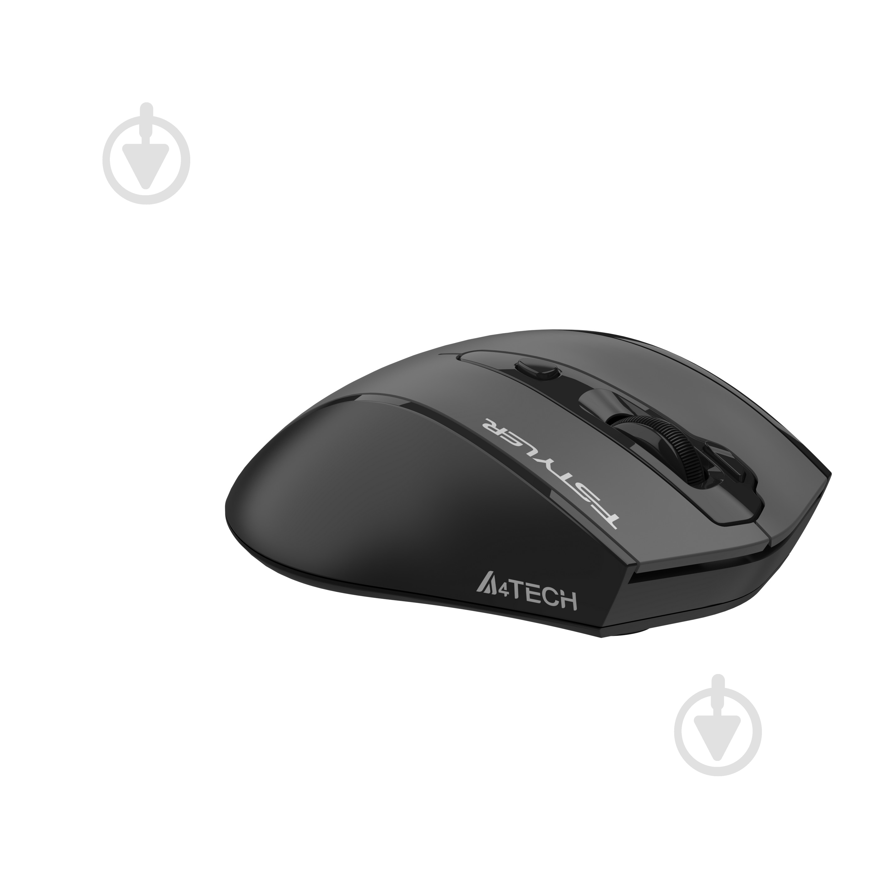 Мышка беспроводная A4Tech бесшумная, 3200 dpi, Double Click dark grey (FG55S Plus (Grey)) - фото 3