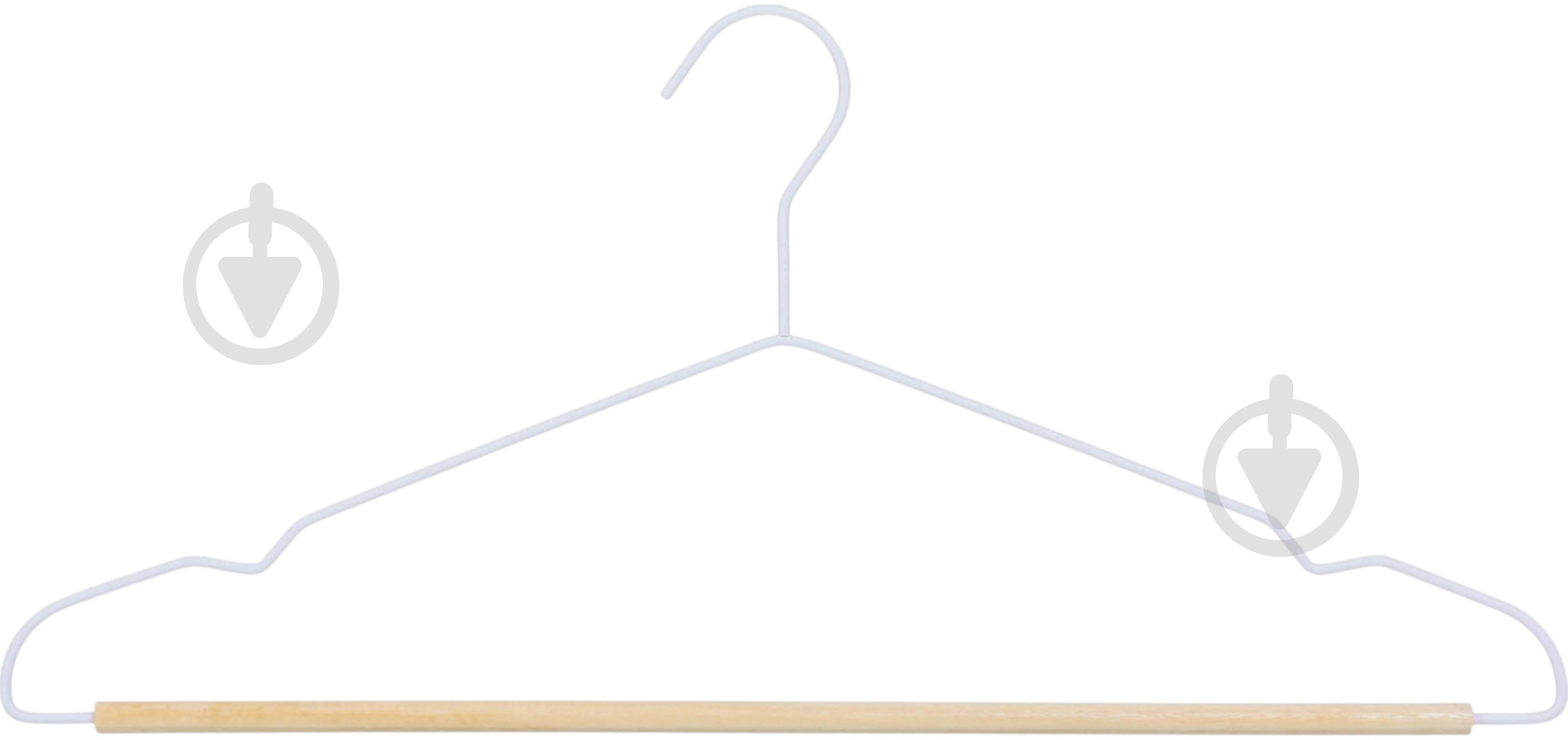 Набор плечиков Vivendi белый-натуральный 42 см 5 шт. - фото 1