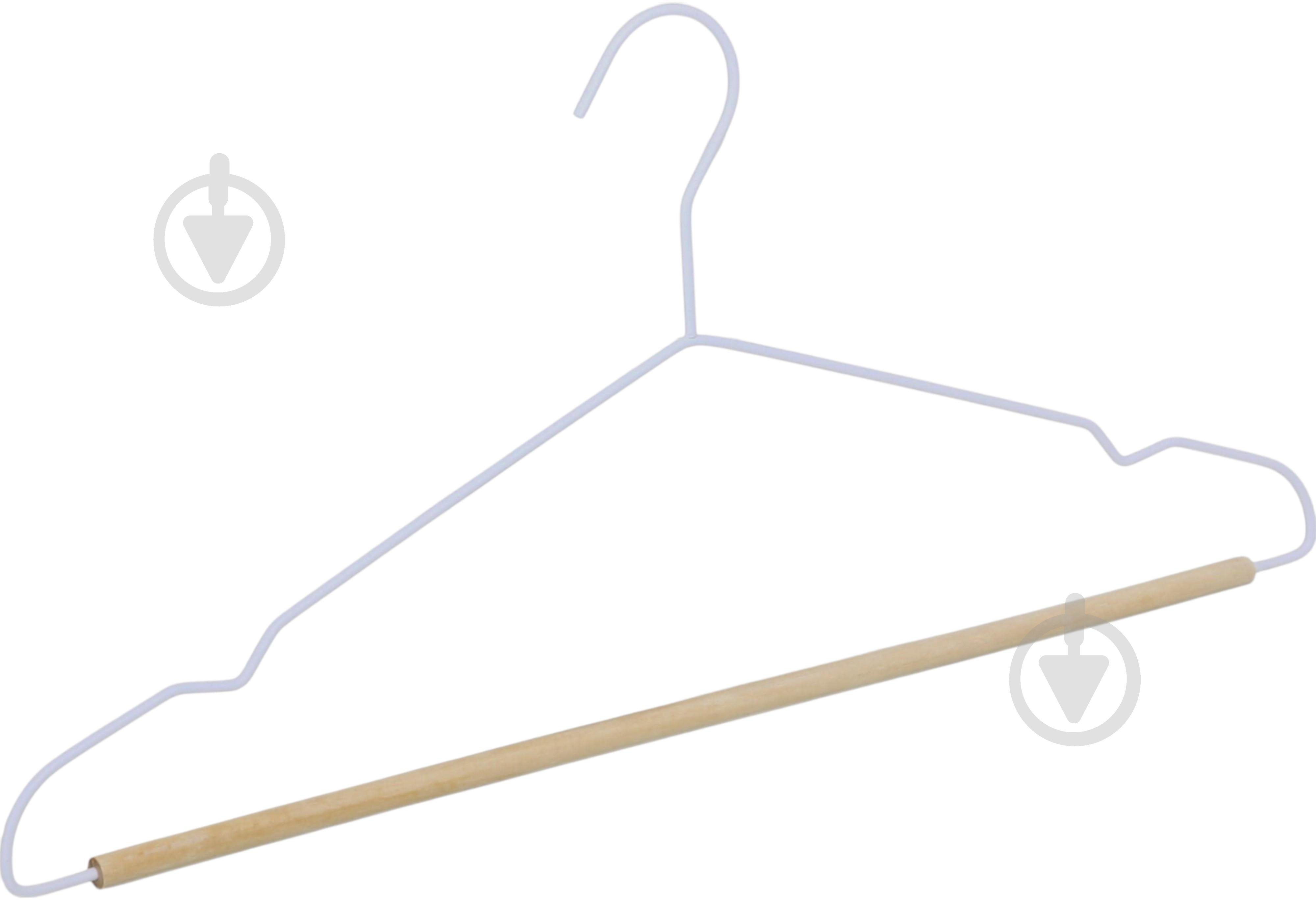 Набор плечиков Vivendi белый-натуральный 42 см 5 шт. - фото 2