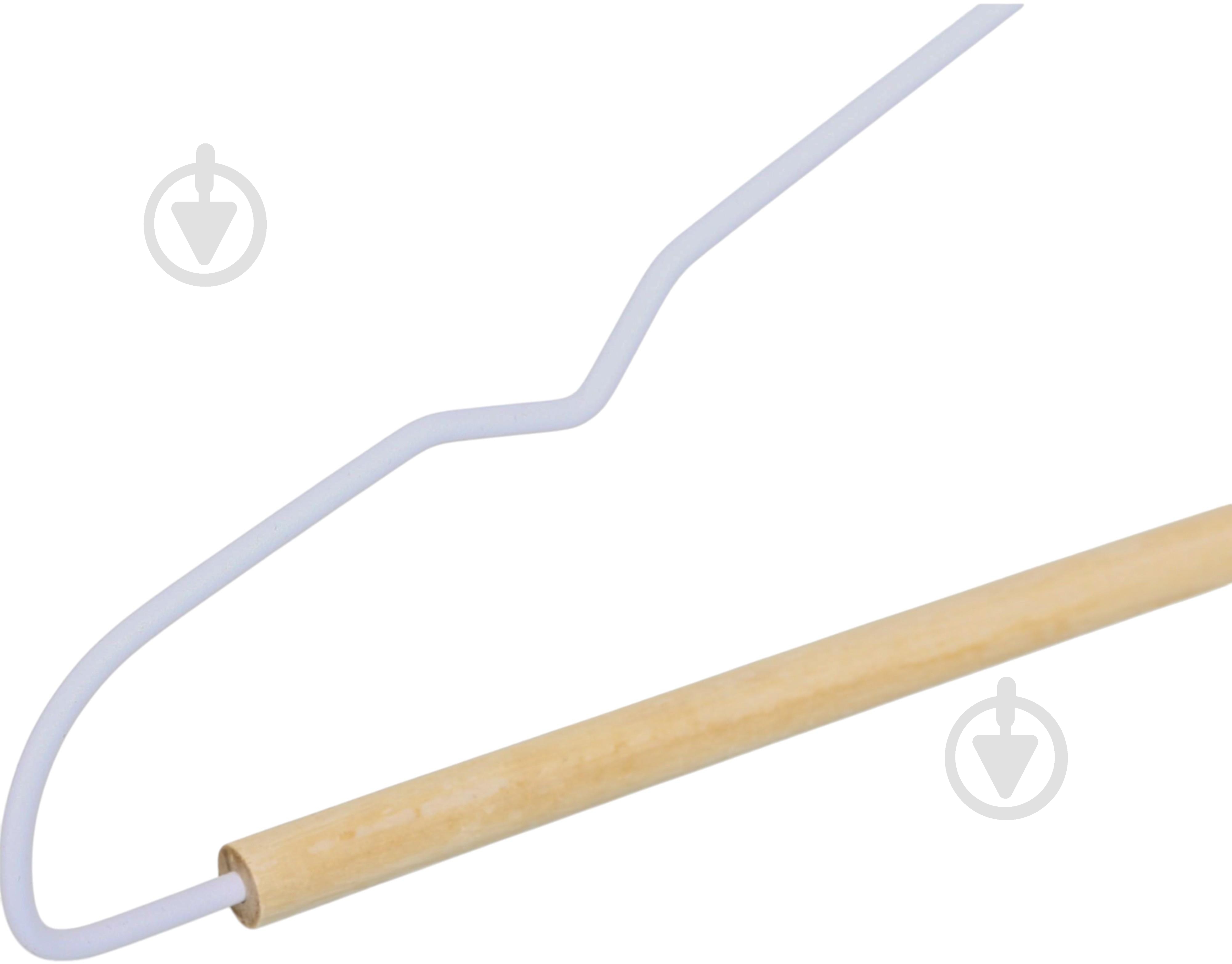 Набор плечиков Vivendi белый-натуральный 42 см 5 шт. - фото 3