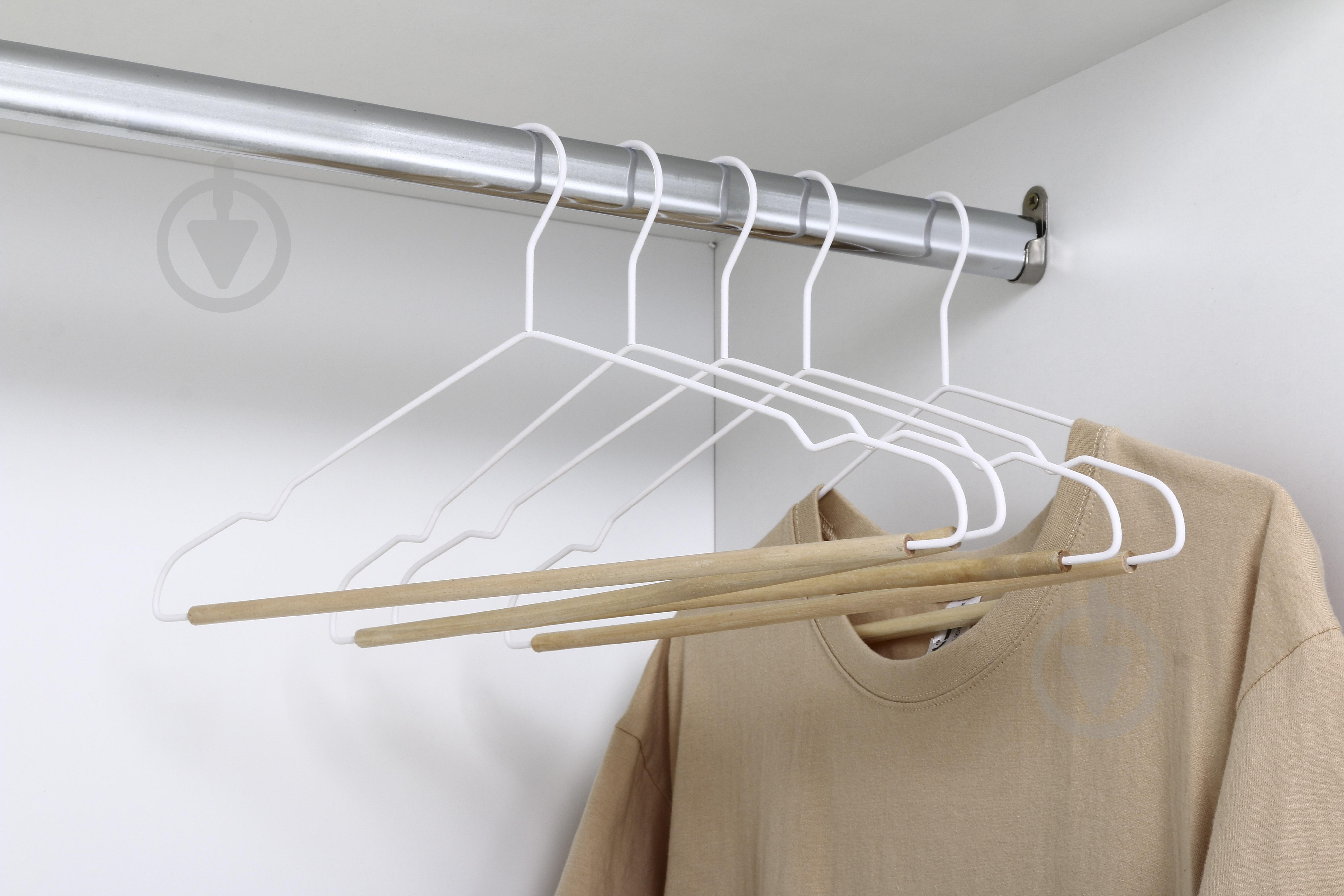 Набор плечиков Vivendi белый-натуральный 42 см 5 шт. - фото 5