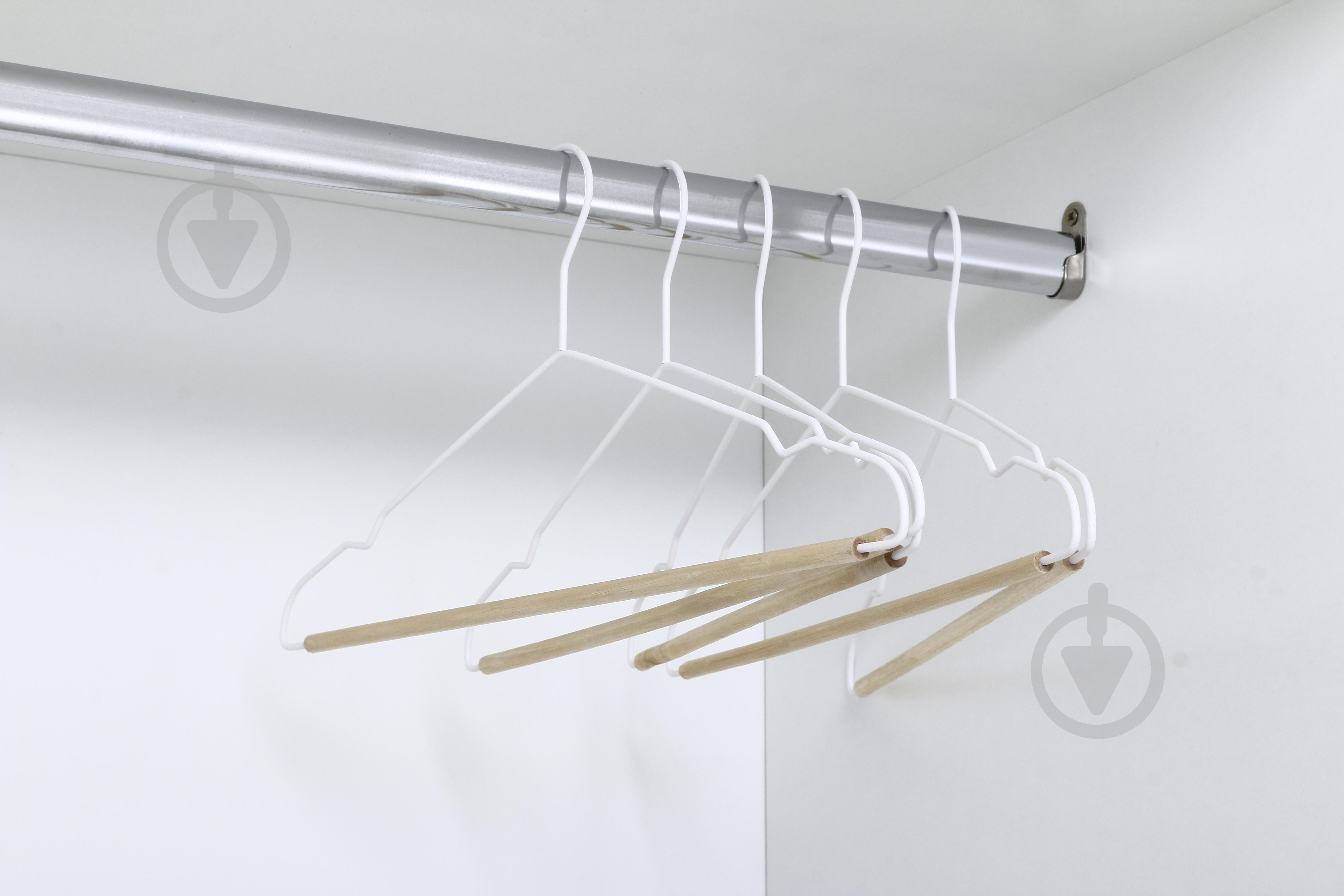 Набор плечиков Vivendi белый-натуральный 42 см 5 шт. - фото 4