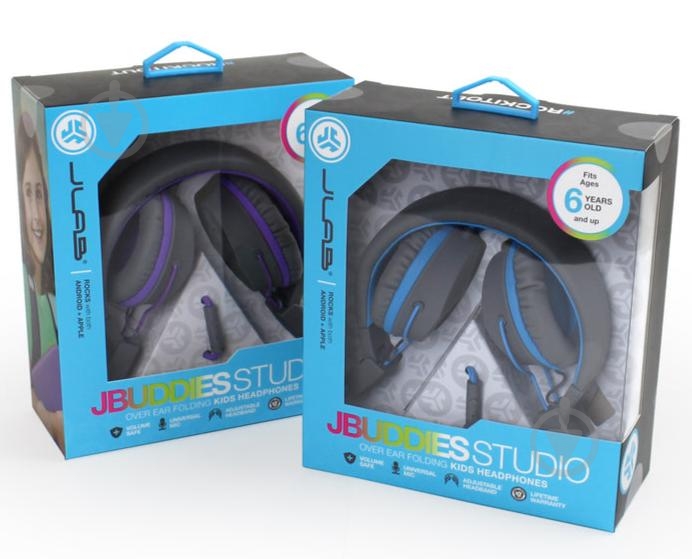 Навушники JLab JBuddies Studio Kids gray/purple (IEUHJKSTUDIORGRYPRP6) - фото 5