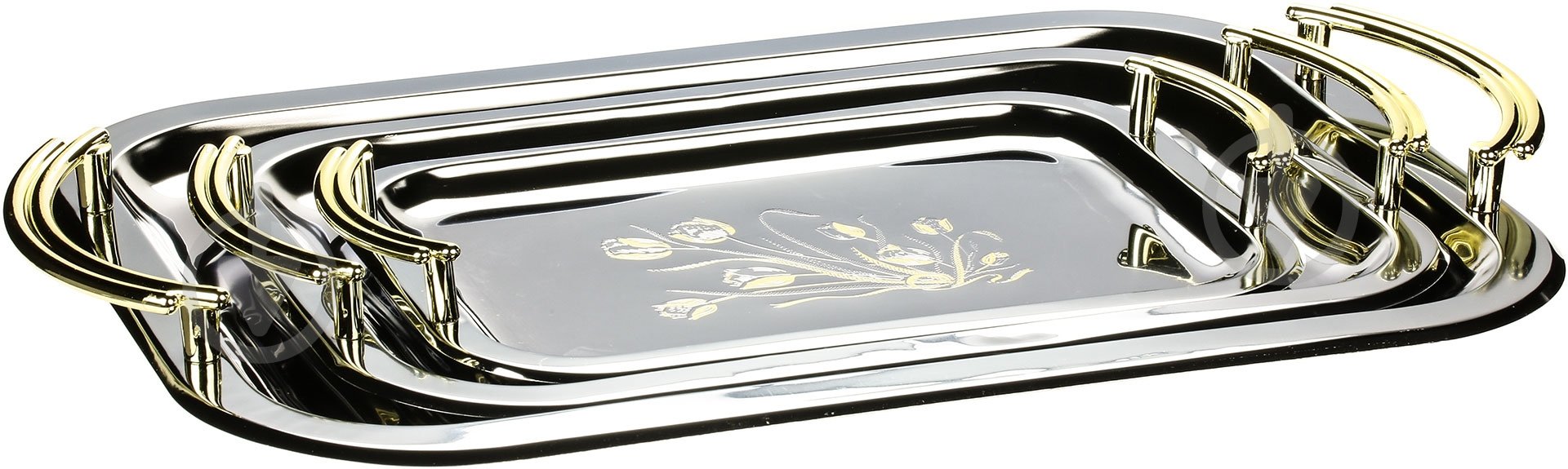 Набор подносов Krauff Тюльпаны 3 шт - фото 1 Набор подносов Krauff Тюльпаны 3 шт - фото 1