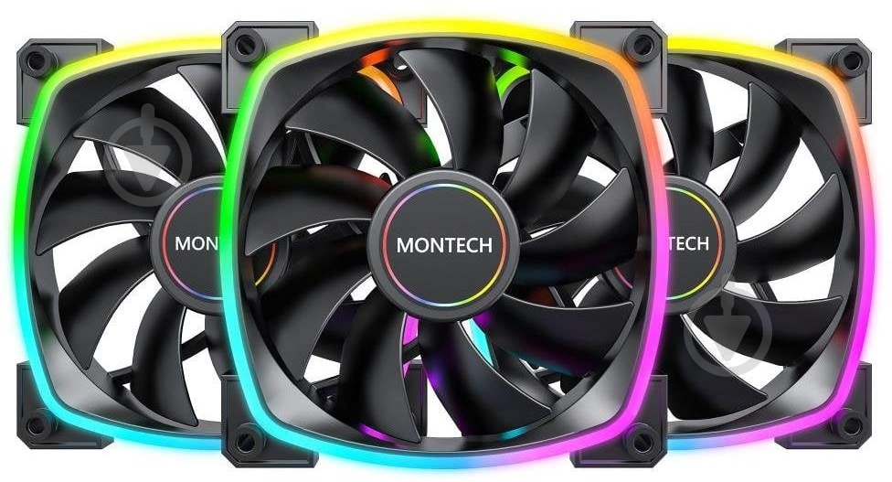 Набор вентиляторов для корпуса Montech AX120(B3I1) Black - фото 1 Набор вентиляторов для корпуса Montech AX120(B3I1) Black - фото 1