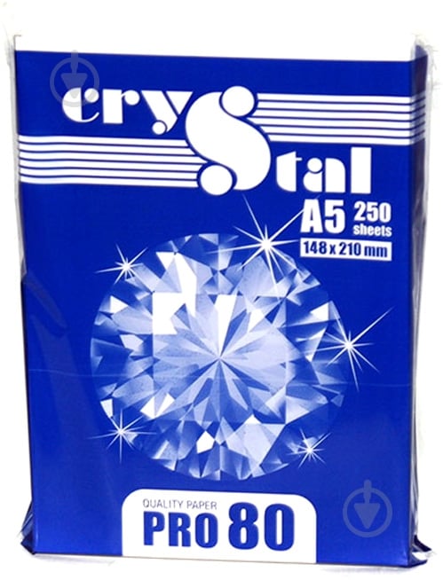 Бумага офисная CRYSTAL A5 80 г/м белый 250 листов - фото 1
