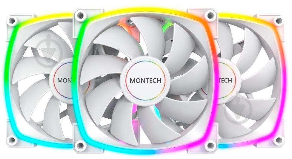 Набор вентиляторов для корпуса Montech AX120(W3I1) White - фото 1