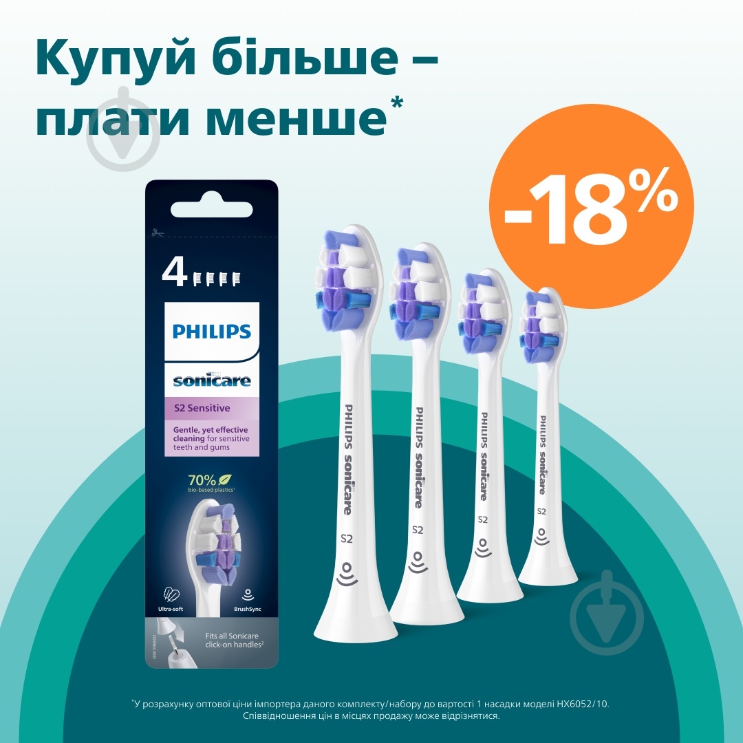 Насадки для електричної зубної щітки Philips Sonicare HX6054/10 Sensitive - фото 2