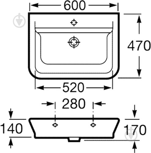 Умивальник ROCA Gap A327474000 - фото 2