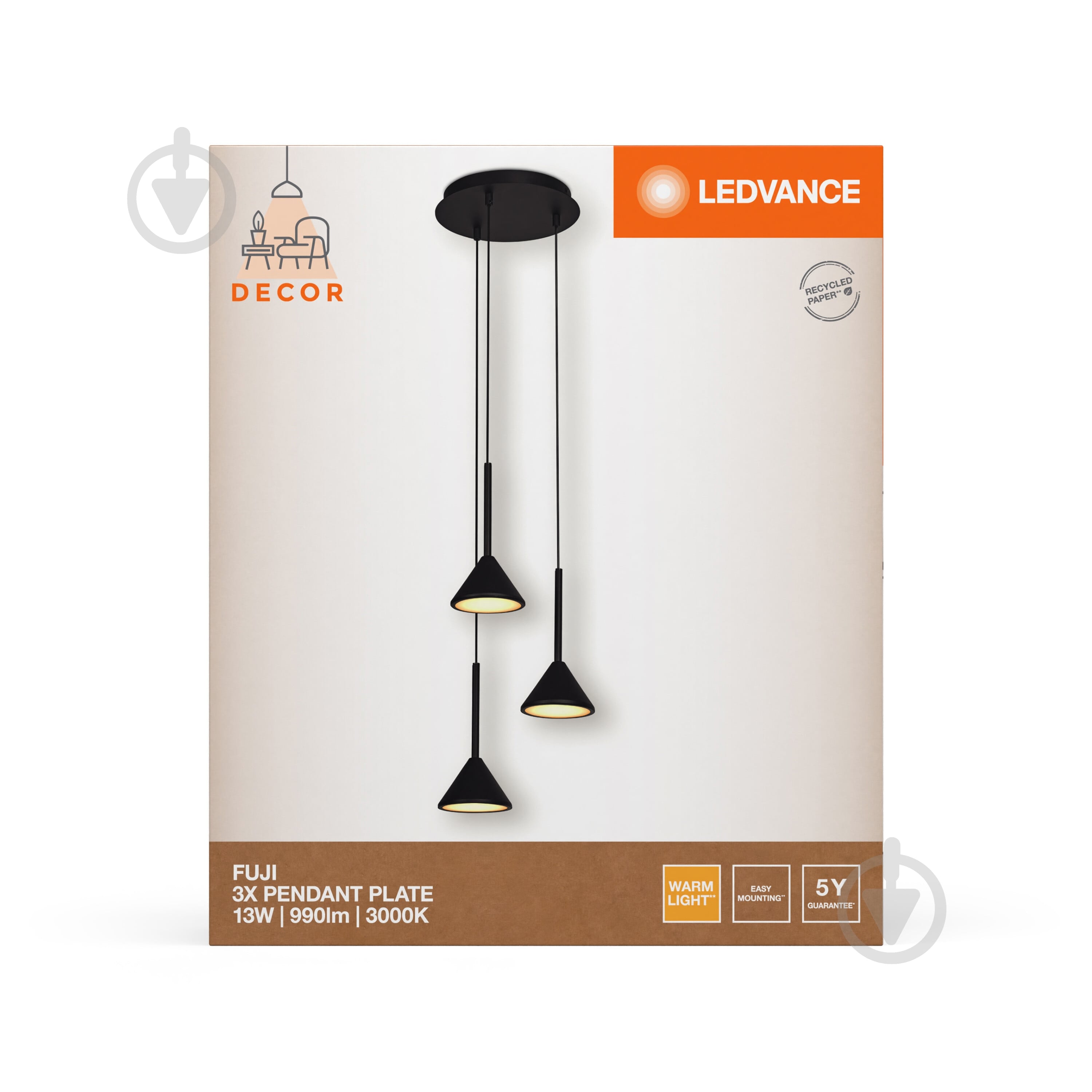 ВИТРИНА! Подвес Ledvance DECOR FUJI 3XPENDANT 13 Вт черный - фото 10