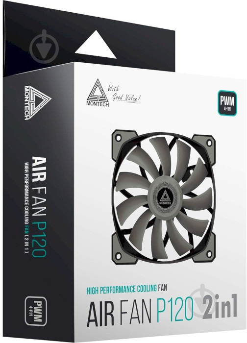 Набор вентиляторов для корпуса Montech AIR Fan P120 Black - фото 8