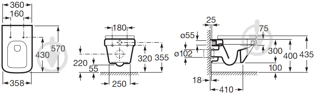 Унитаз подвесной ROCA Dama-N 346787000 - фото 3