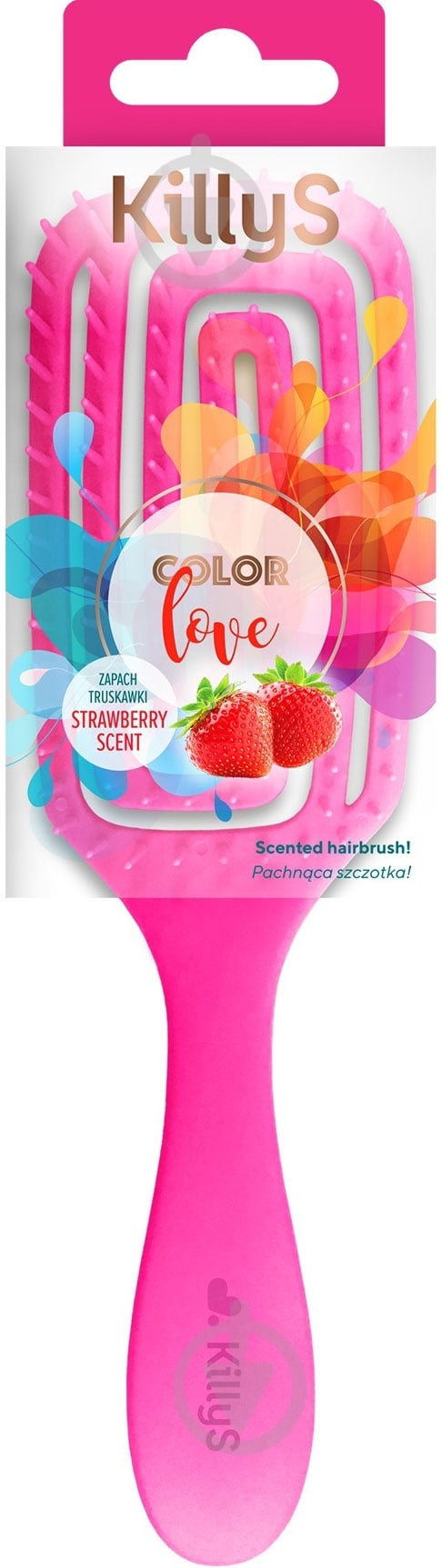 Щетка для волос KillyS с ароматом клубники Color Love розовый - фото 1