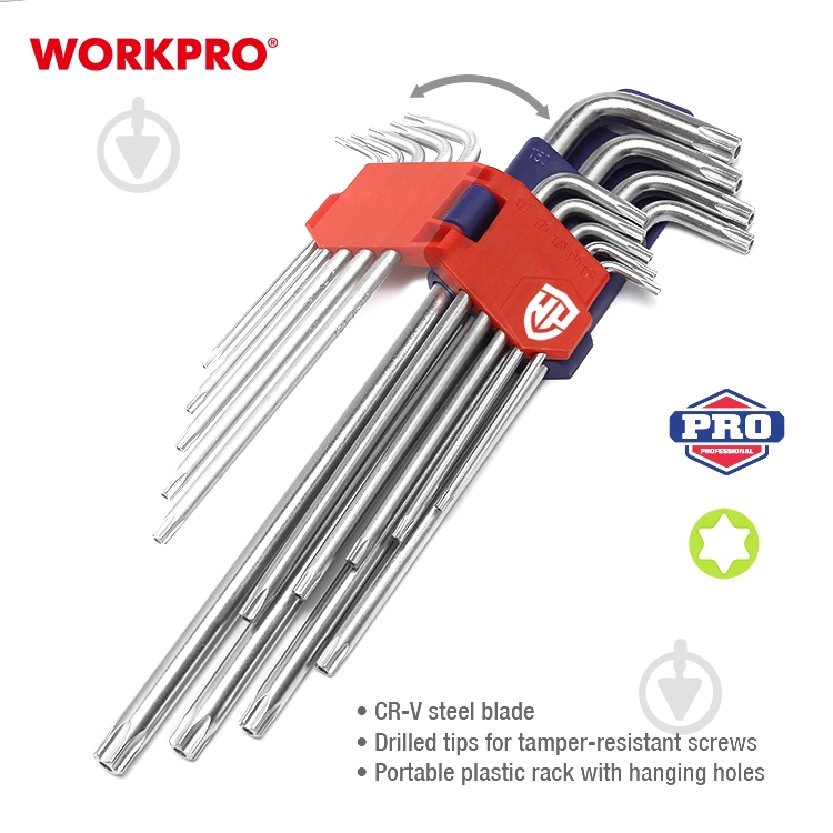Набір ключів шестигранних WORKPRO WP222003 - фото 4