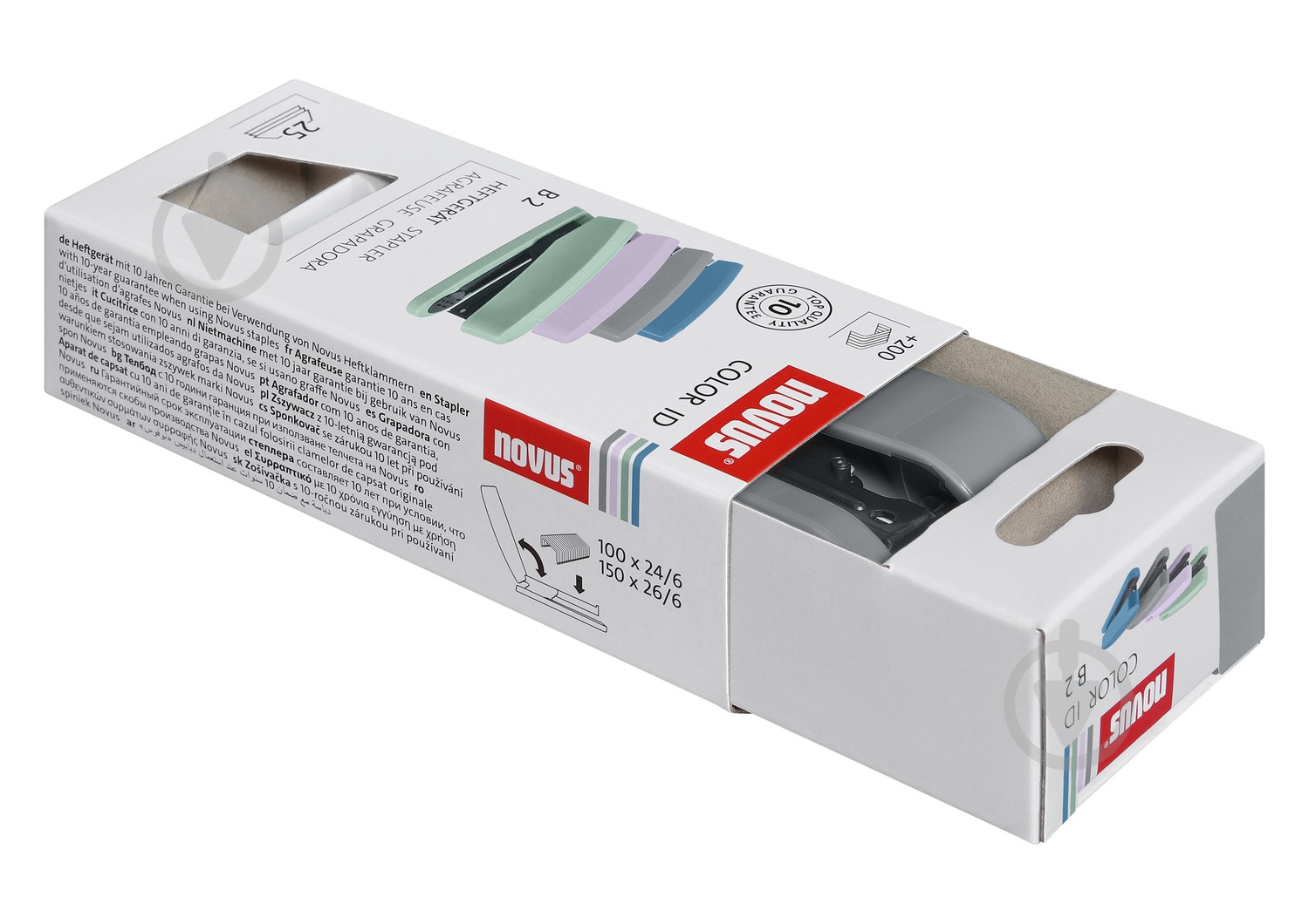 Степлер B2 COLOR ID блестящий серый Novus - фото 4