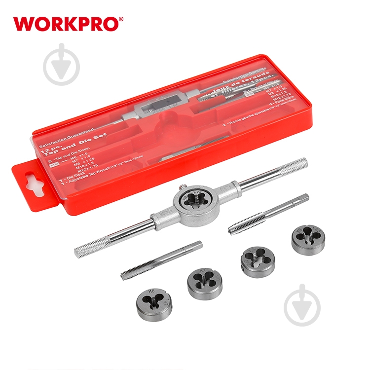 Набір мітчиків та плашок WORKPRO 12 шт. WP309009 - фото 3