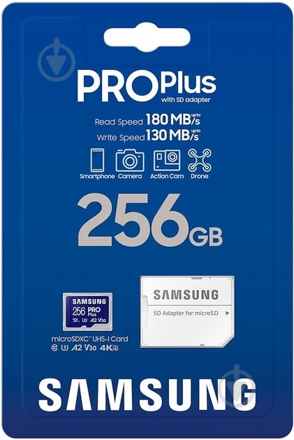 Карта памяти Samsung microSDXC 256 ГБ UHS-I (MB-MD256SA/EU ) PRO Plus - фото 8 Карта памяти Samsung microSDXC 256 ГБ UHS-I (MB-MD256SA/EU ) PRO Plus - фото 8