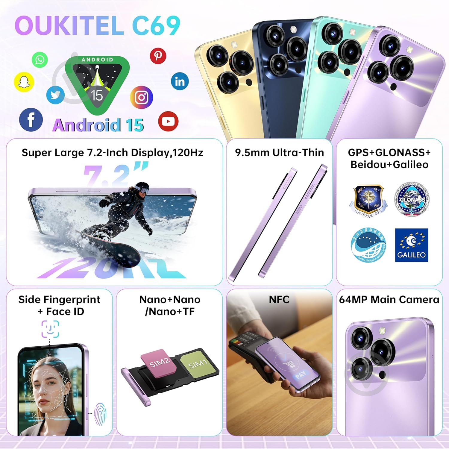Смартфон Oukitel C69 4/128GB black (C69_4_128_BK) - фото 4