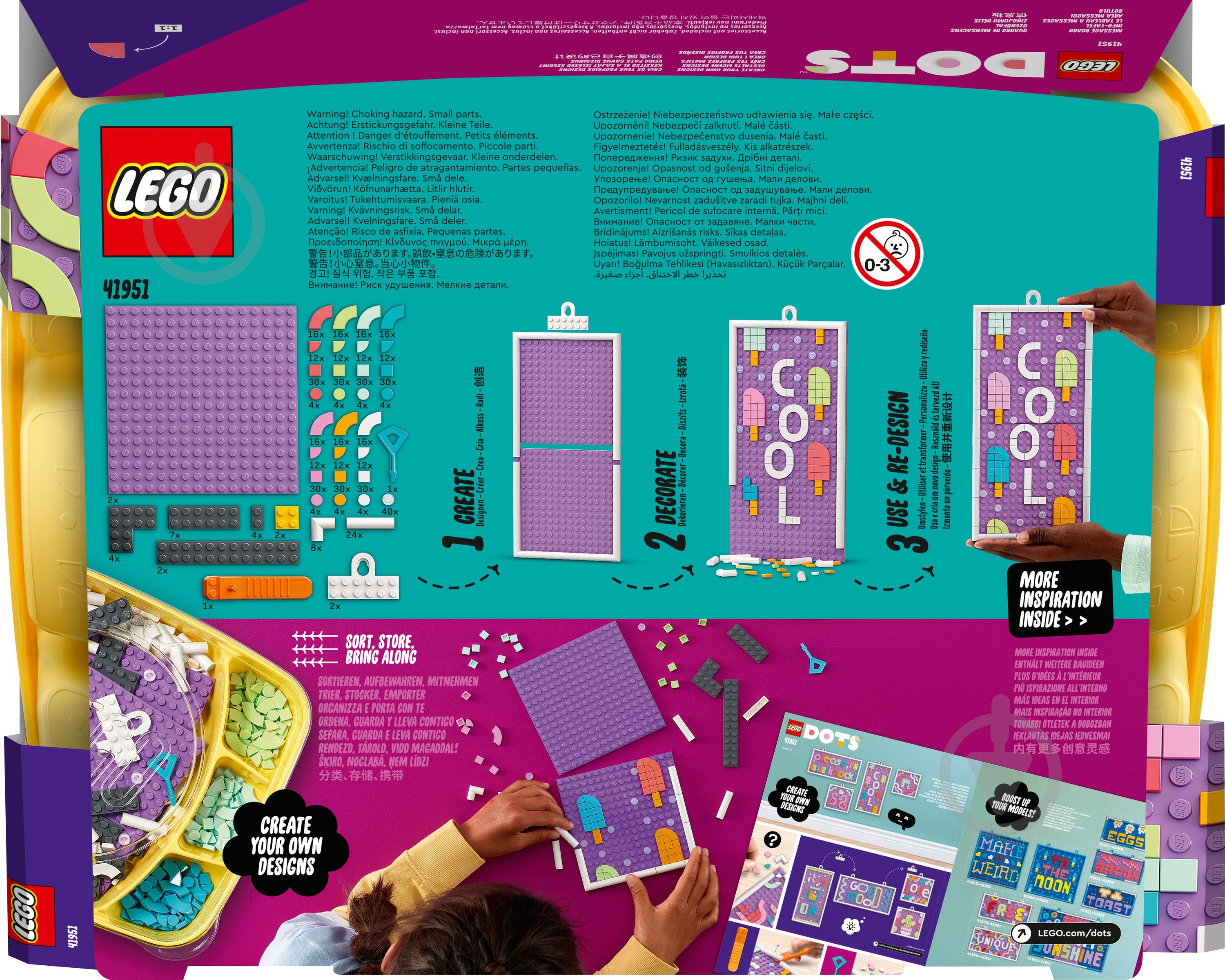 Конструктор LEGO DOTS Доска для надписей 41951 - фото 2 Конструктор LEGO DOTS Доска для надписей 41951 - фото 2