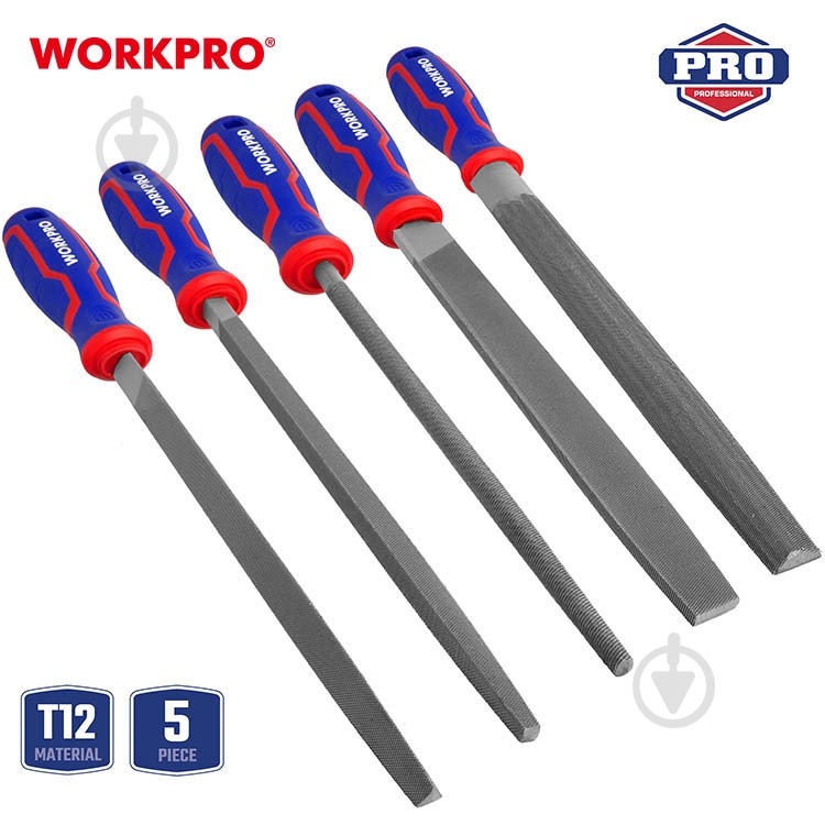 Набор напильников WORKPRO 200 мм 5 шт. WP201701 - фото 2