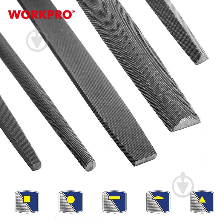 Набор напильников WORKPRO 200 мм 5 шт. WP201701 - фото 3